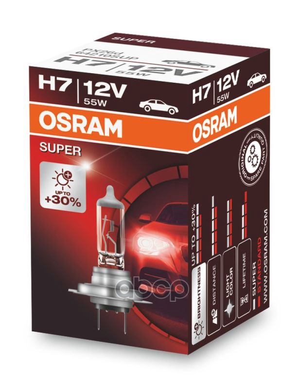 Лампа 12V H7 55W PX26d OSRAM SUPER 1 шт. картон 64210SUP Osram арт. 64210SUP