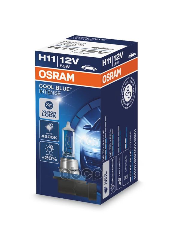 Лампа 12V H11 55W Pgj19-2 Osram Cool Blue Intense Картон 64211Cbi Osram арт. 64211CBI