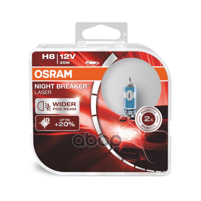 Лампа 12V H8 35W +150% PGJ19-1 OSRAM NIGHT BREAKER LASER 64212NL-HCB Osram арт. 64212NL-HCB