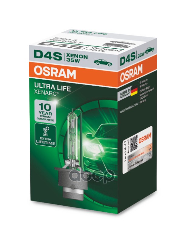 Лампа D4s 42V 35W P32d-5 Xenarc® Ultra Life Увеличенный Срок Службы 1 Шт. Osram арт. 66440ULT