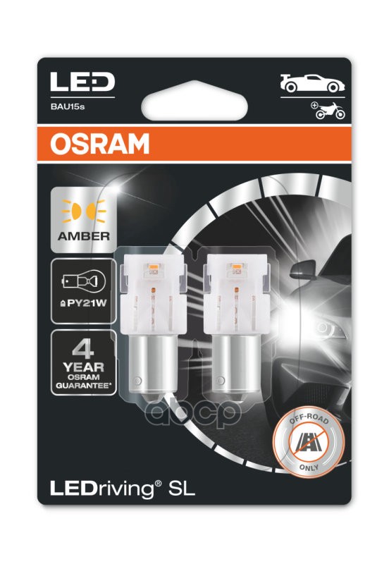 Ledriving Sl (3Поколение) 1,3W/12V Py21w Bau15s Bli2 Оранжевый 2Шт Osram арт. 7507DYP02B