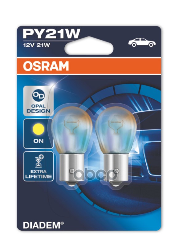 Лампа Накаливания Сигнальная Py21w Bau15s Diadem 12V 21W Блистер 2 Шт Osram арт. 7507LDA02B