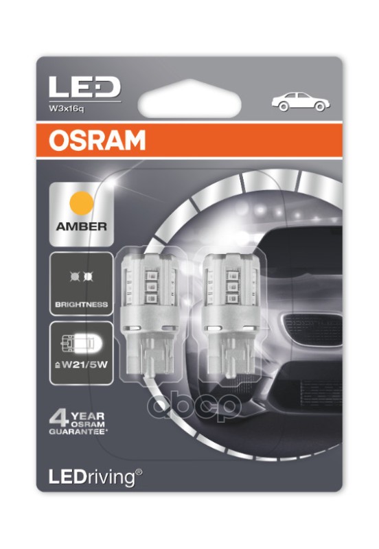 Лампа Led W21/5W W3x16q Standard Amber 2Шт 12V 7715Ye-02B 4052899442955 Osram арт. 7715YE-02B