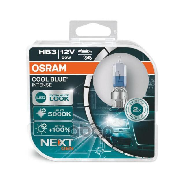 Лампа 12V HB3 60W P20d 5000K OSRAM COOL BLUE INTENSE 2 шт. DUOBOX 9005CBN-HCB Osram арт. 9005CBN-HCB