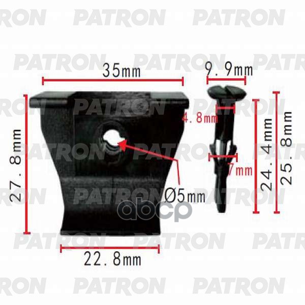 Зажим Пластиковый Lexus, Toyota Применяемость: Бампер, Крылья PATRON арт. P37-0308
