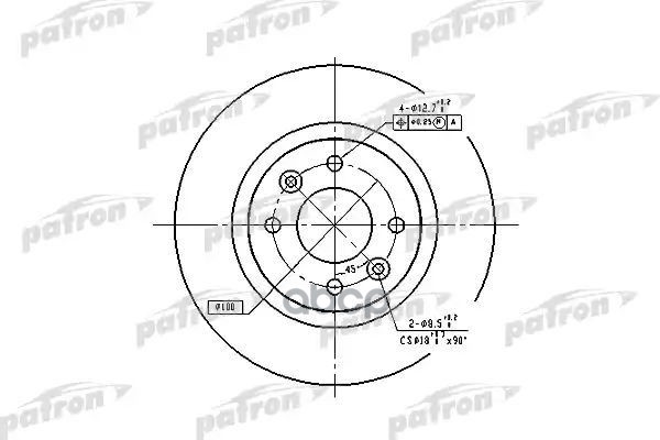 Диск Тормозной Передн Renault: 18 80-86, 18 Variable 82-86, 25 84-93, Espace I 84-92, Espace Ii 91-96, Fuego 83-85 PATRON арт...