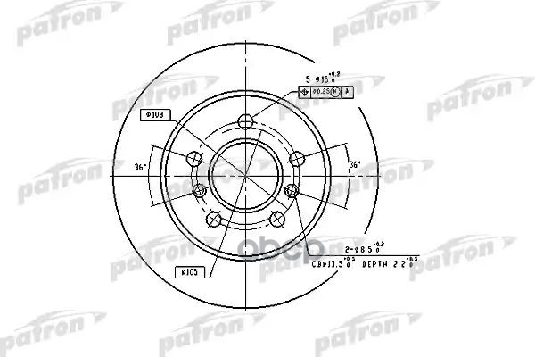 Диск Тормозной Задн Renault: Laguna 93-01, Laguna Grandtour 95-01, Safrane I 92-96, Safrane Ii 96-00 PATRON арт. PBD1029