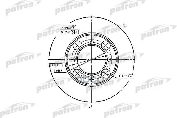 Диск Тормозной Передн Hyundai: Coupe 96-02, Lantra I 90-95, Lantra Ii 95-00, Lantra Ii Wagon 96- PATRON арт. PBD1428