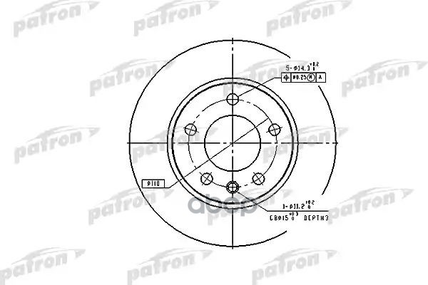 Диск Тормозной Передн Opel: Omega A 86-94, Omega A Универсал 86-94 PATRON арт. PBD1612