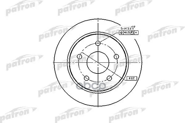 Диск Тормозной Задн Ford: Scorpio I 85-94, Scorpio I Седан 86-94, Scorpio I Универсал 88-94 PATRON арт. PBD1651