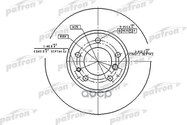 Диск Тормозной Передн Bmw: 5 86-90, 5 88-95, 5 Touring 91-97, 7 86-94 PATRON арт. PBD2556
