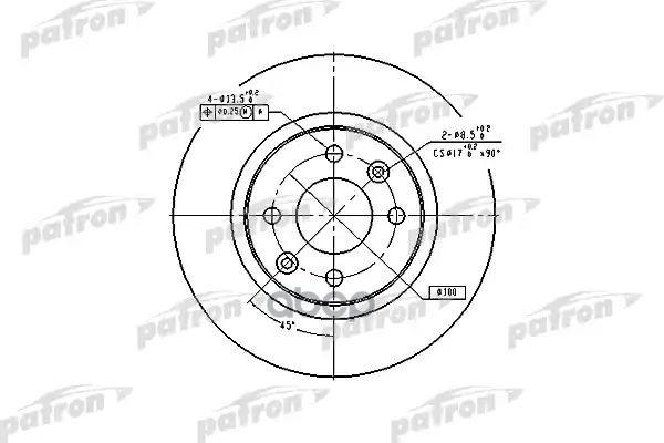 Диск тормозной передн PBD2586 PATRON арт. PBD2586