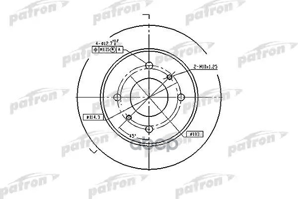 Диск тормозной задн PBD2592 PATRON арт. PBD2592
