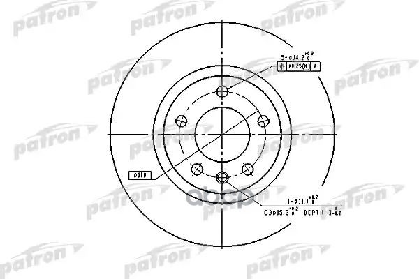 Диск Тормозной Передн Opel: Omega B 94-00, Omega B Универсал 94-99 PATRON арт. PBD2720