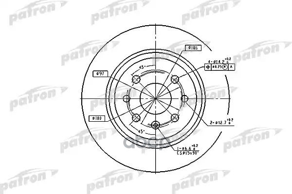 Диск Тормозной Задн Opel: Vectra B 95-02, Vectra B Хечбэк 95-03, Vectra B Универсал 96-03 PATRON арт. PBD2772
