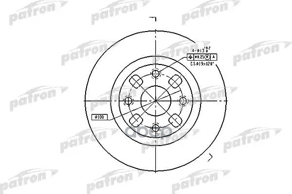 Диск Тормозной Передн Mazda: 323 F V 94-98, 323 F Vi 98-04, 323 S V 94-98, 323 S Vi 98-04 PATRON арт. PBD4119