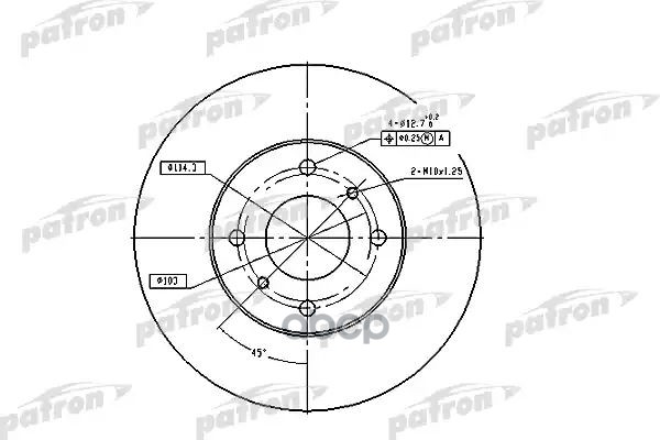 Диск тормозной передн PBD4169 PATRON арт. PBD4169