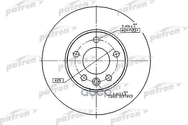 Диск тормозной передн PBD4308 PATRON арт. PBD4308