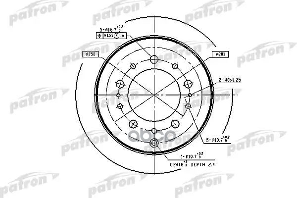 Диск Тормозной Задн Pbd4483 PATRON арт. PBD4483