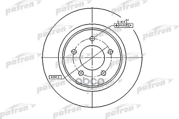 Диск тормозной PBD5386 PATRON арт. PBD5386