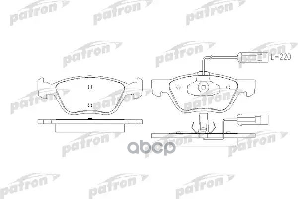 Колодки Тормозные Дисковые Передн Alfa Romeo: 166 98-, Lancia: Kappa 94-01, Kappa Sw 96-01, Kappa Купе 96-01 PATRON арт. PBP1299