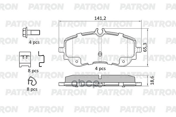 Колодки тормозные дисковые задн VW Crafter 2016- PBP244 PATRON арт. PBP244