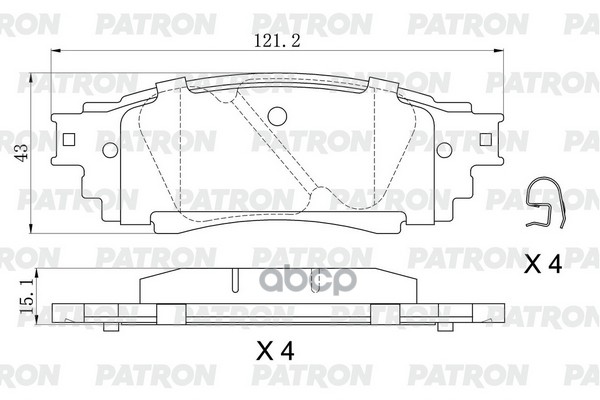 Колодки тормозные дисковые зад. TOYOTA Camry/C-HR/Corolla/RAV4 17- / LEXUS RX 15- PBP281 PATRON арт. PBP281