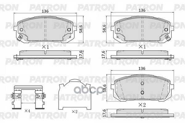 Колодки Тормозные Дисковые Пер. Hyundai Elantra (Cn7) 20- / Kia Niro Ii (Sg2) 22- PATRON арт. PBP377
