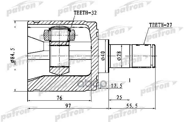 Шрус Внутренний Правый 32X40x27 Honda Cr-V Rd1/Rd2 97-01 PATRON арт. PCV1022