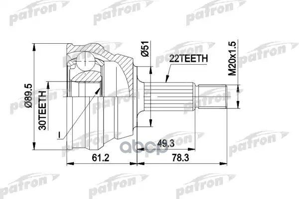 ШРУС PCV1050 (301939) PATRON арт. PCV1050