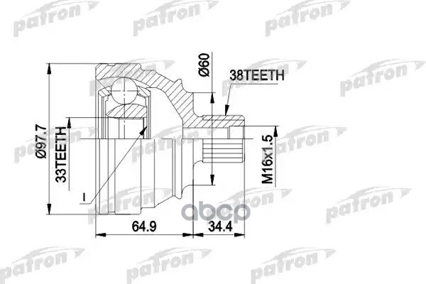ШРУС PCV1123 (301963) PATRON арт. PCV1123