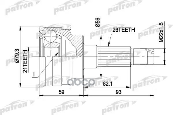 Шрус Наружн К-Кт 26X56x21 Mazda: 323 7.89- PATRON арт. PCV1137