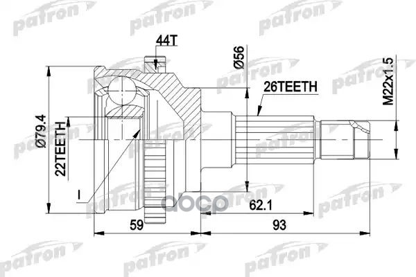 Шрус Наружн К-Кт Mazda: 323 Bg 1.6 / 1.6 16V / 1.8 16V 89-95 [Usa] PATRON арт. PCV1141