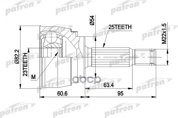 Шрус Наружн К-Кт 25X54x23 Mitsubishi: Galant 1.8 87-92 PATRON арт. PCV1147