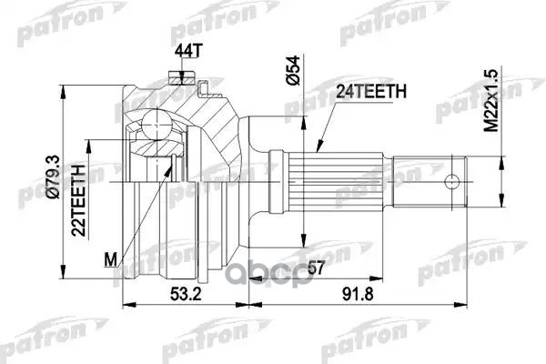 Шрус Наружн К-Кт 24X54x22 Daihatsu: Applause I 89-97 PATRON арт. PCV1159