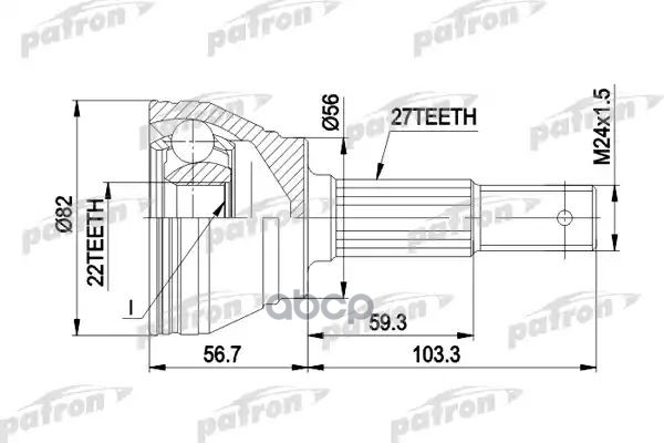 Шрус Наружн К-Кт 27X56x22 Nissan: Primera 1.6-2.0 10.90- PATRON арт. PCV1164