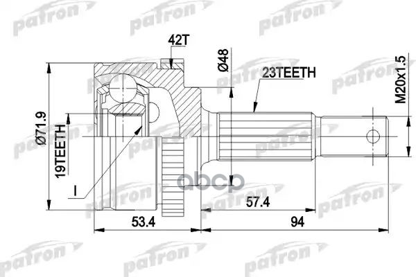 Шрус Наружн К-Кт 23X48x19 Abs:42t Nissan: Micra 92-03 PATRON арт. PCV1197