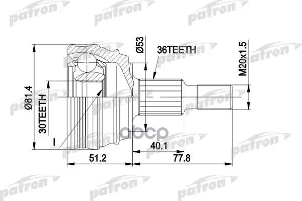 ШРУС наружн компл. PCV1241 PATRON арт. PCV1241