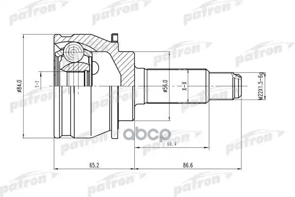 Шрус Наружн К-Кт 27X56x22 Subaru: Impresa/Legasy 89- PATRON арт. PCV1247