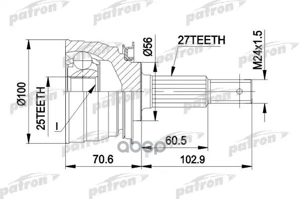 Шрус Наружн К-Кт 27X56x25 Nissan: Bluebird 80 - 83, Bluebird 85 - 90, Bluebird 83 - 90, Bluebird Station Wagon 83 - 90 PATRON...
