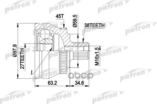 ШРУС PCV1267 (301961) PATRON арт. PCV1267