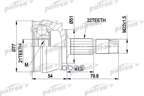 Шрус Наружн К-Кт 22X51x21 Fiat: Idea 04 -, Punto 99 -, Punto Van 00 -, Stilo 01 -, Lancia: Musa 04 -, Y 95 - 03, Ypsilon 03 -...