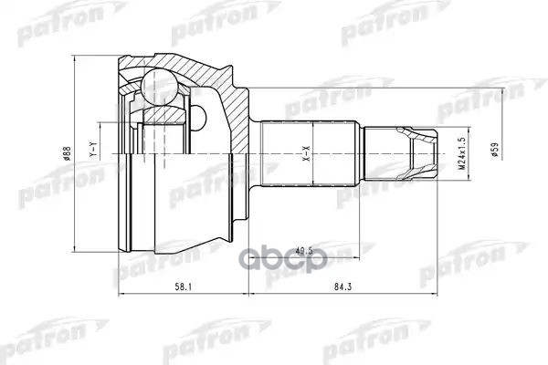Шрус Наружн К-Кт 27X59x25 Alfa Romeo: 166 98-00 PATRON арт. PCV1297