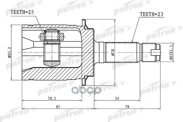Шрус Наружный Задний 23X55x25 Honda Accord Cl/Cn/Cm 02-08 PATRON арт. PCV1339
