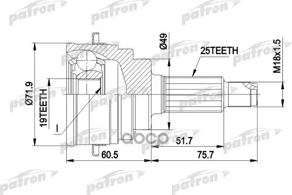 Шрус Наружн К-Кт [Без Abs] Suzuki: Baleno 95 - 02, Baleno Наклонная Задняя Часть 95 - 02, Baleno Универсал 96 - 02 PATRON арт...