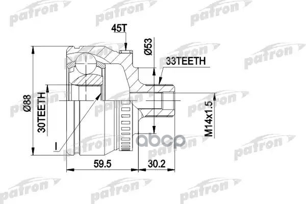 ШРУС наружн компл. PCV1375 PATRON арт. PCV1375