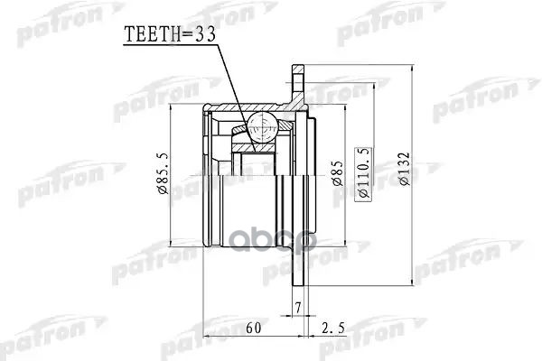 Шрус Внутренний Правый 33X85 Mitsubishi L200 Kb4t 05- PATRON арт. PCV1391