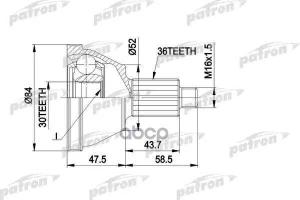 ШРУС наружн компл. PCV1413 PATRON арт. PCV1413