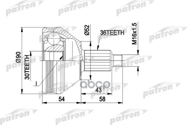 ШРУС наружн компл. PCV1414 PATRON арт. PCV1414