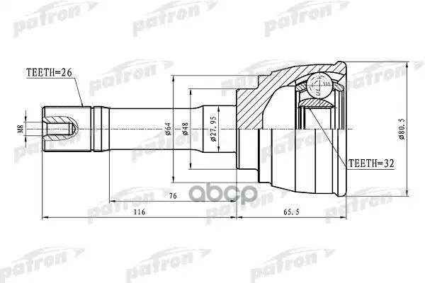 Шрус Наружный 26X48x32 Suzuki Grand Vitara/Grand Escudo Xl-7 Ja627 01-06 PATRON арт. PCV1425